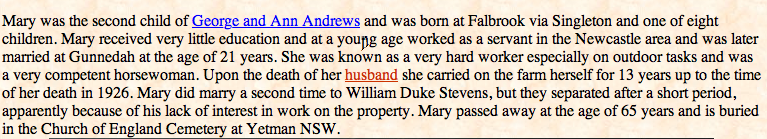 Mary Sutton nee Andrews 1860-1926